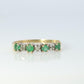 10k Eternity Natural Emerald Yellow gold ring. Half Alternating Eternity band.