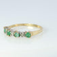 10k Eternity Natural Emerald Yellow gold ring. Half Alternating Eternity band.