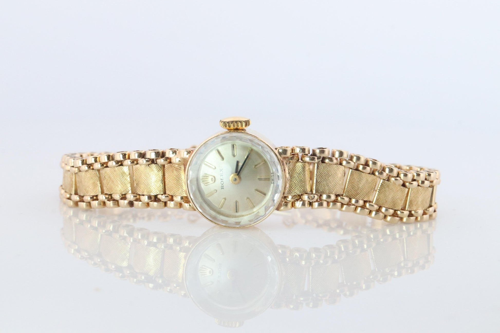 Genuine Rolex Diamond Watch. 14k YG Ladies Rolex 4749 Mechanical Windup Watch.