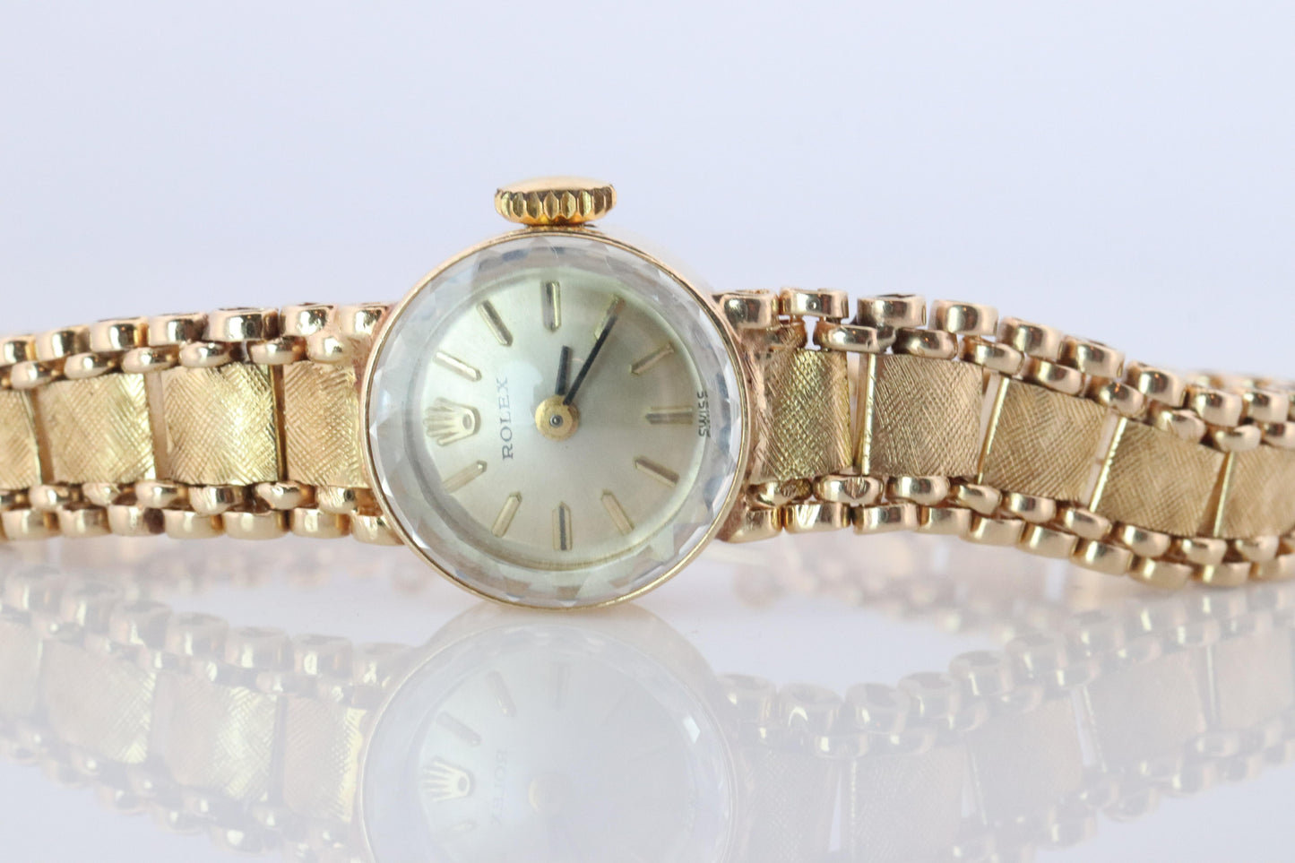 Genuine Rolex Diamond Watch. 14k YG Ladies Rolex 4749 Mechanical Windup Watch.