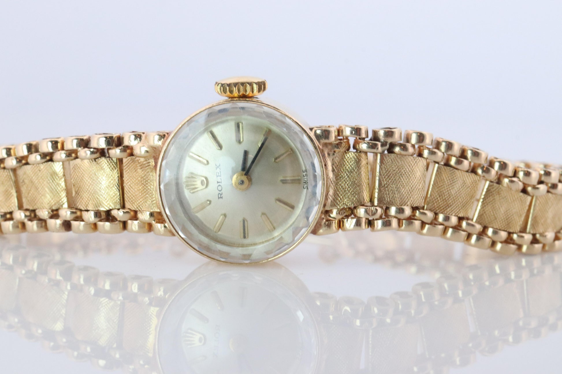 Genuine Rolex Diamond Watch. 14k YG Ladies Rolex 4749 Mechanical Windup Watch.