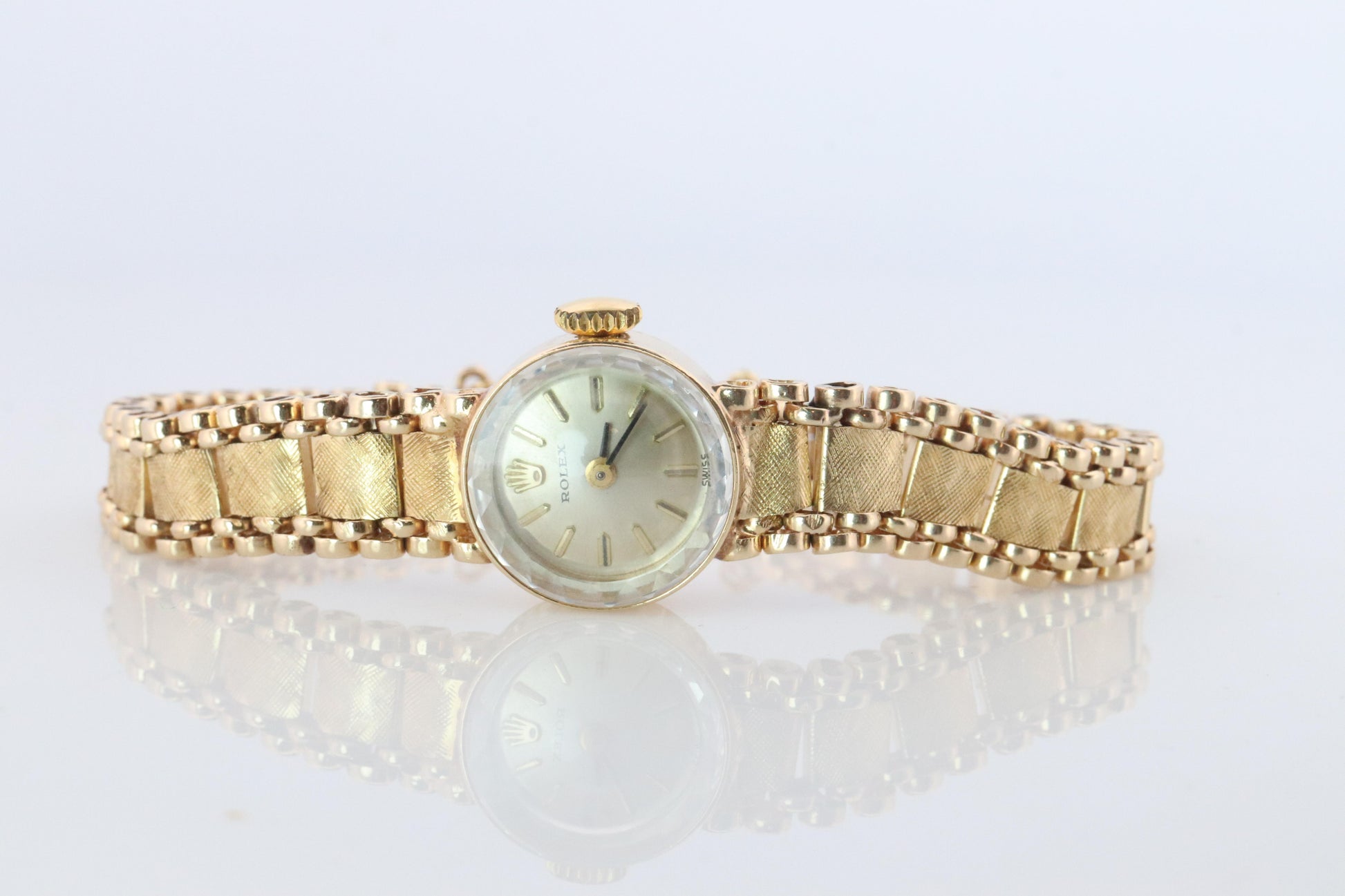 Genuine Rolex Diamond Watch. 14k YG Ladies Rolex 4749 Mechanical Windup Watch.