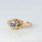 Art Deco Sapphire Ring. 10k Antique square setting ring.