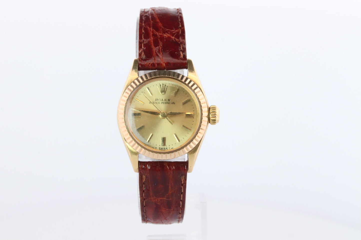 Genuine 18k Rolex 6619 Oyster Perpetual Watch. Ladies ROLEX 18k Yellow Gold.