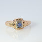 Art Deco Sapphire Ring. 10k Antique square setting ring.