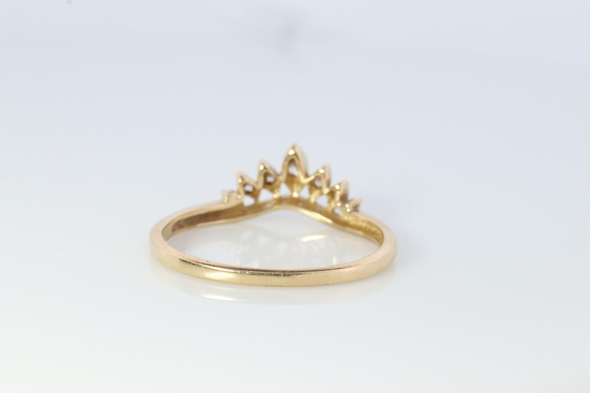 14k Enhancer Jacket Wrap Around Ring. Diamond (CZ) round ring. Round Tiara ring
