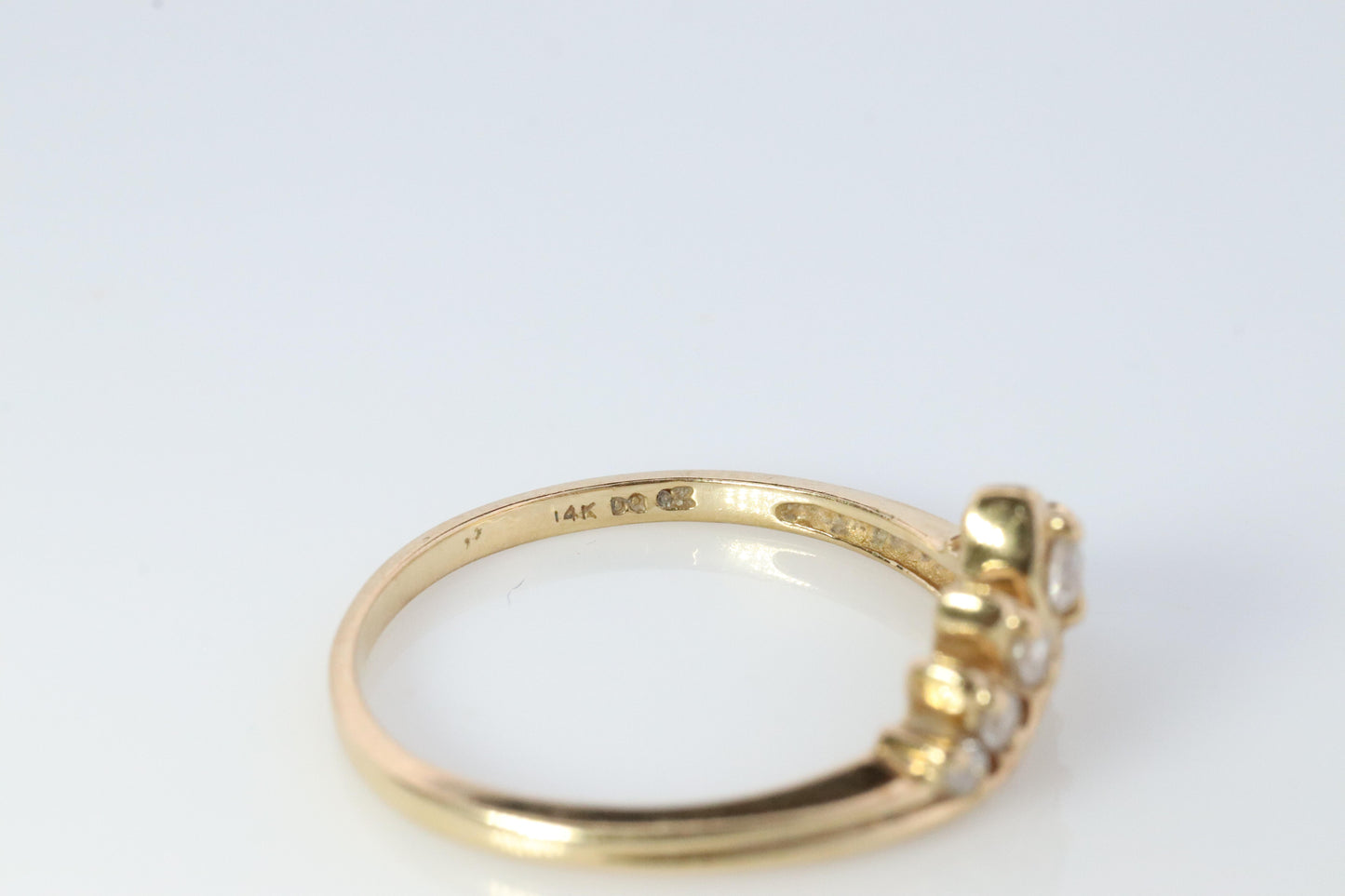 14k Enhancer Jacket Wrap Around Ring. Diamond (CZ) round ring. Round Tiara ring