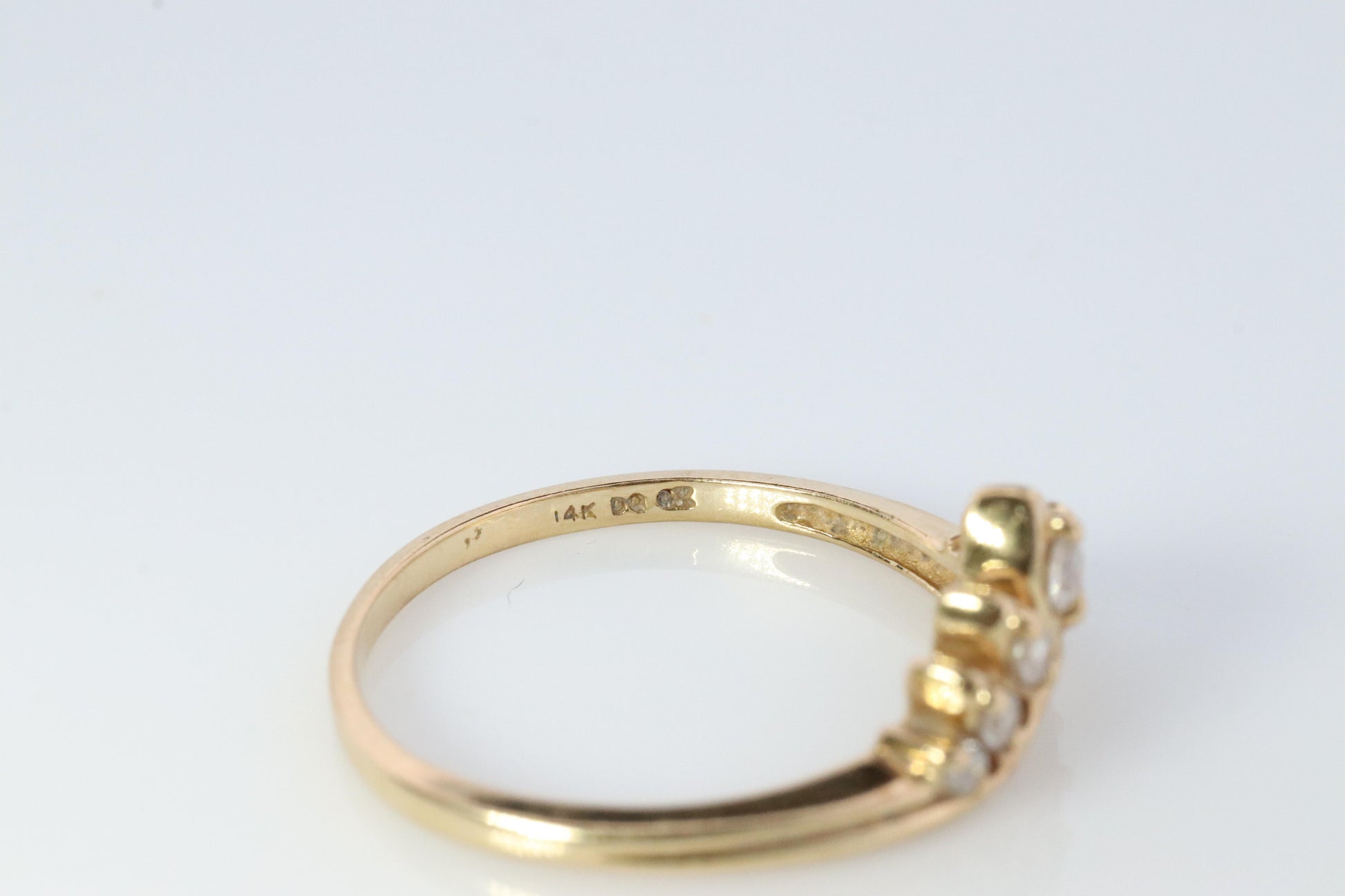 14k Enhancer Jacket Wrap Around Ring. Diamond (CZ) round ring. Round Tiara ring