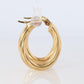 18k Gold Puffed Hollow Twisted HOOP Earrings. MILOR Texture Full HOOPS.