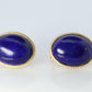 14k Lapis Lazuli  earrings. Cabochon Blue Lapis Lazuli Stud gold earrings.