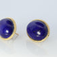 14k Lapis Lazuli  earrings. Cabochon Blue Lapis Lazuli Stud gold earrings.
