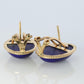 14k Lapis Lazuli  earrings. Cabochon Blue Lapis Lazuli Stud gold earrings.