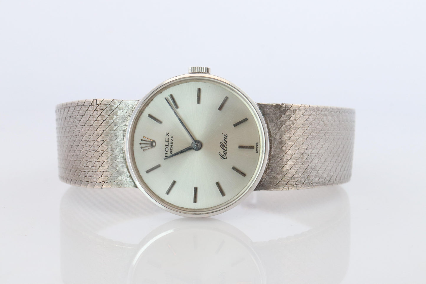 Genuine 18k Rolex Watch. 18k WG Ladies Rolex CELLINI 3810 Round WristWatch