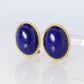 14k Lapis Lazuli  earrings. Cabochon Blue Lapis Lazuli Stud gold earrings.