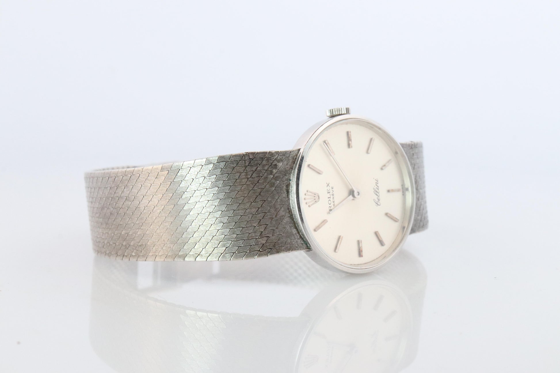 Genuine 18k Rolex Watch. 18k WG Ladies Rolex CELLINI 3810 Round WristWatch