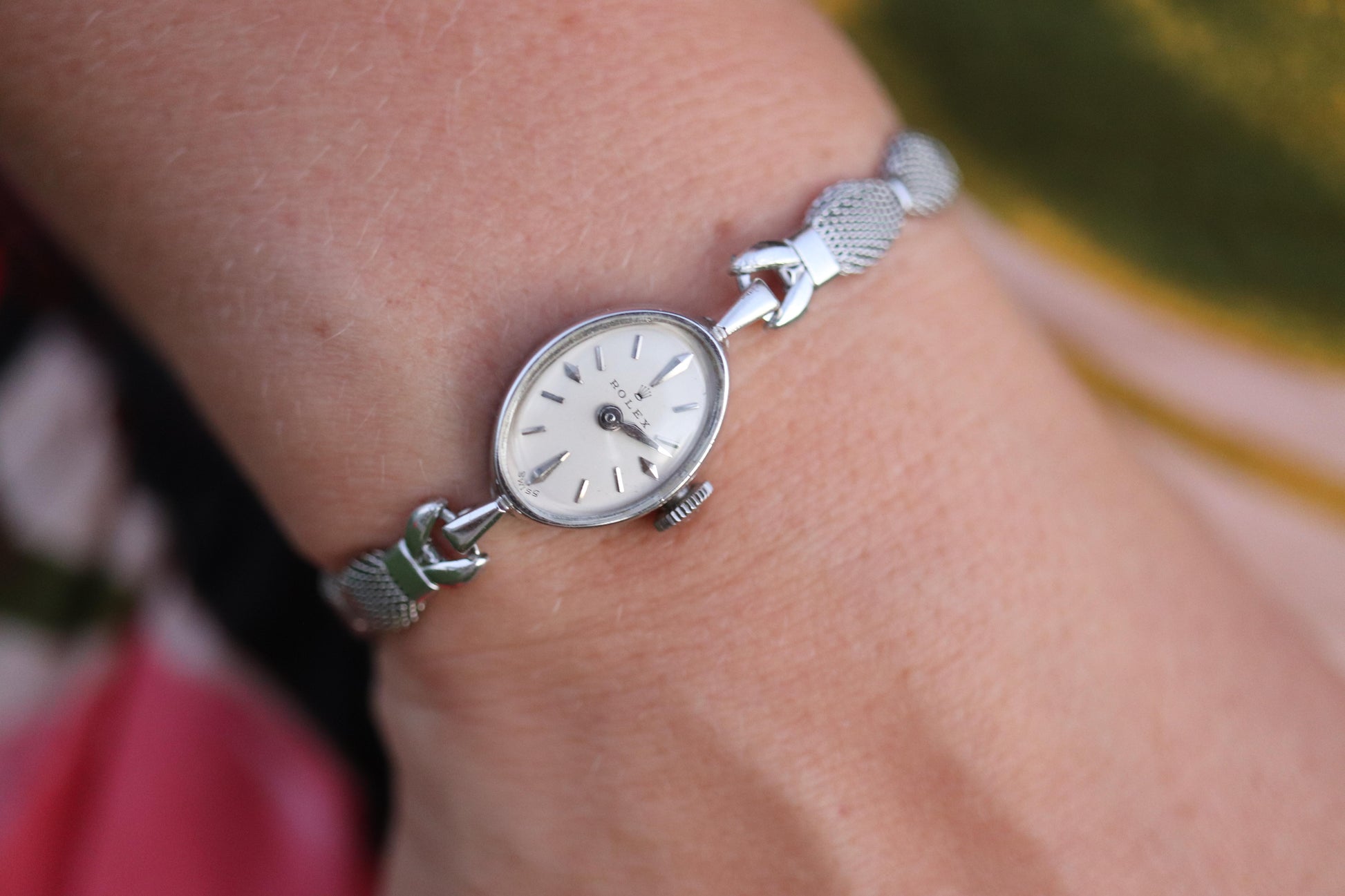 Genuine 18k Rolex Watch. 18k WG Ladies Dainty Cocktail Ladies Rolex