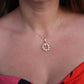 Mikimoto Pendant. Vintage 14k Yellow Gold Mikimoto Pearl Diamond Necklace wreath