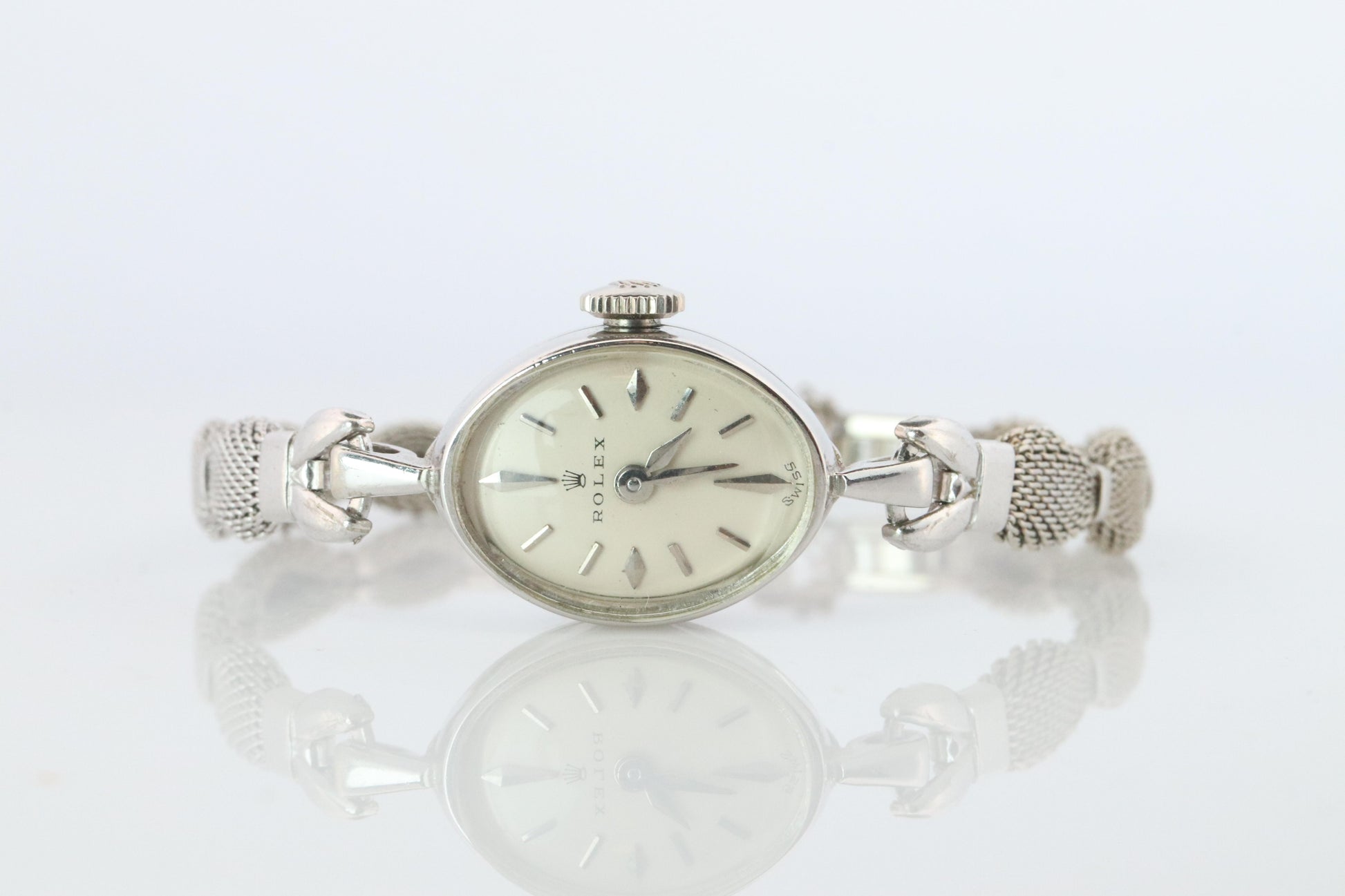 Genuine 18k Rolex Watch. 18k WG Ladies Dainty Cocktail Ladies Rolex
