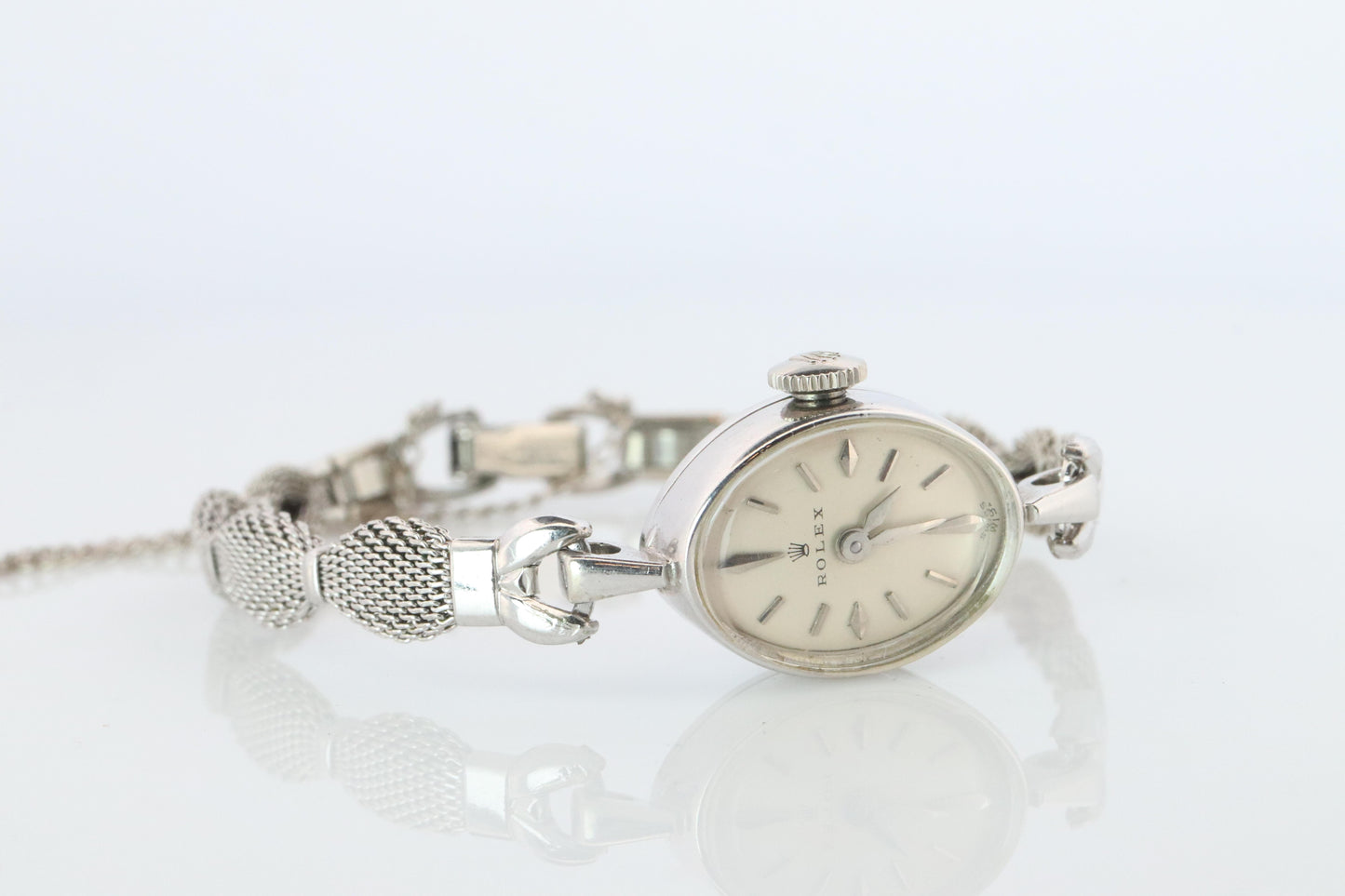 Genuine 18k Rolex Watch. 18k WG Ladies Dainty Cocktail Ladies Rolex