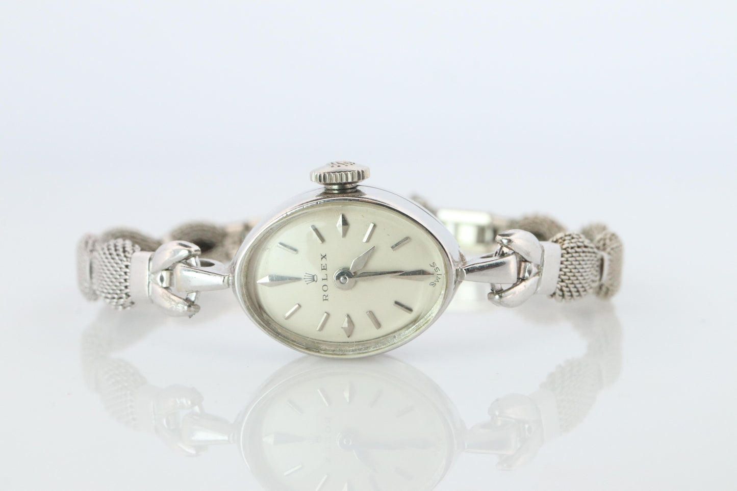 Genuine 18k Rolex Watch. 18k WG Ladies Dainty Cocktail Ladies Rolex