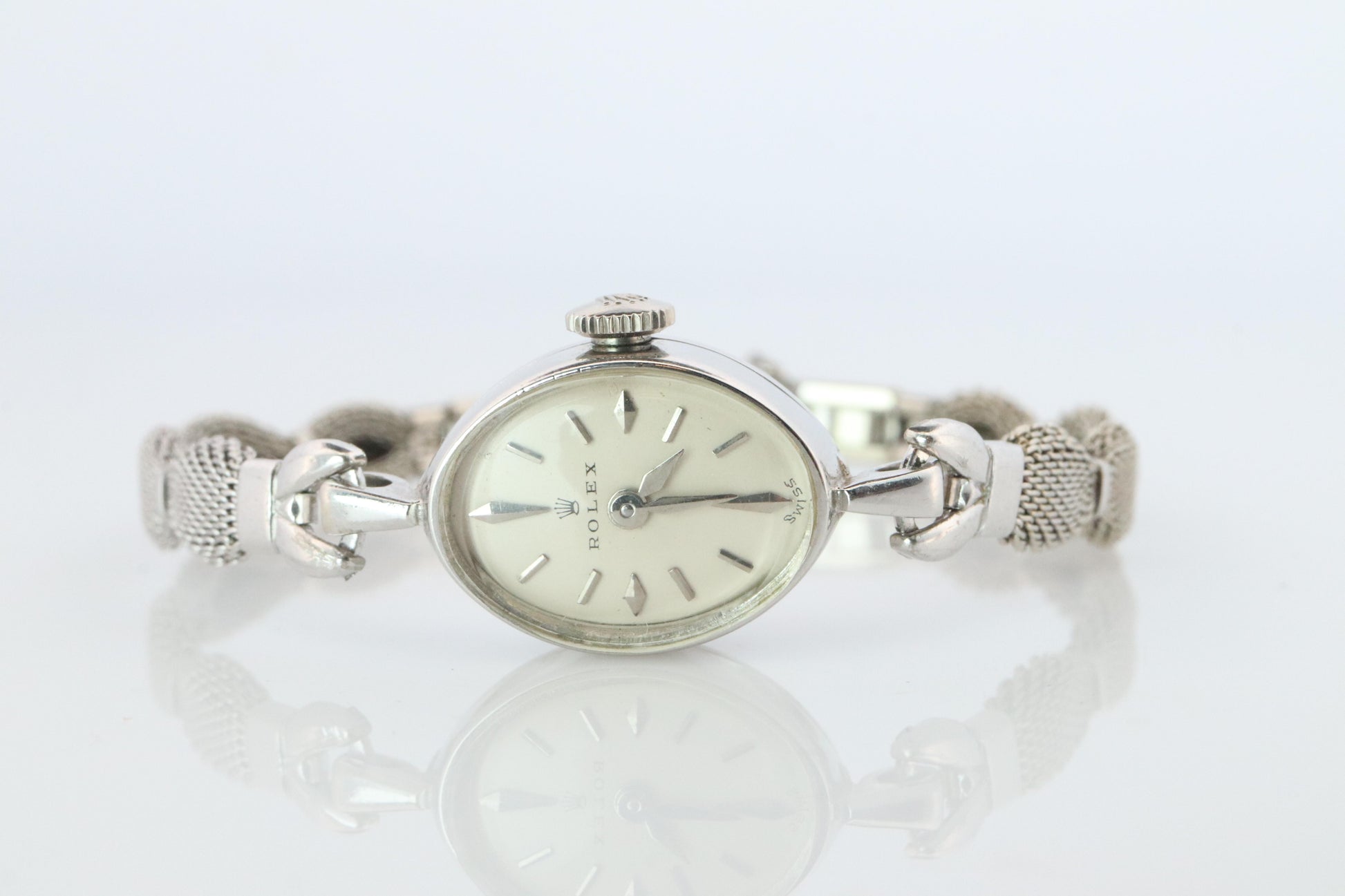 Genuine 18k Rolex Watch. 18k WG Ladies Dainty Cocktail Ladies Rolex