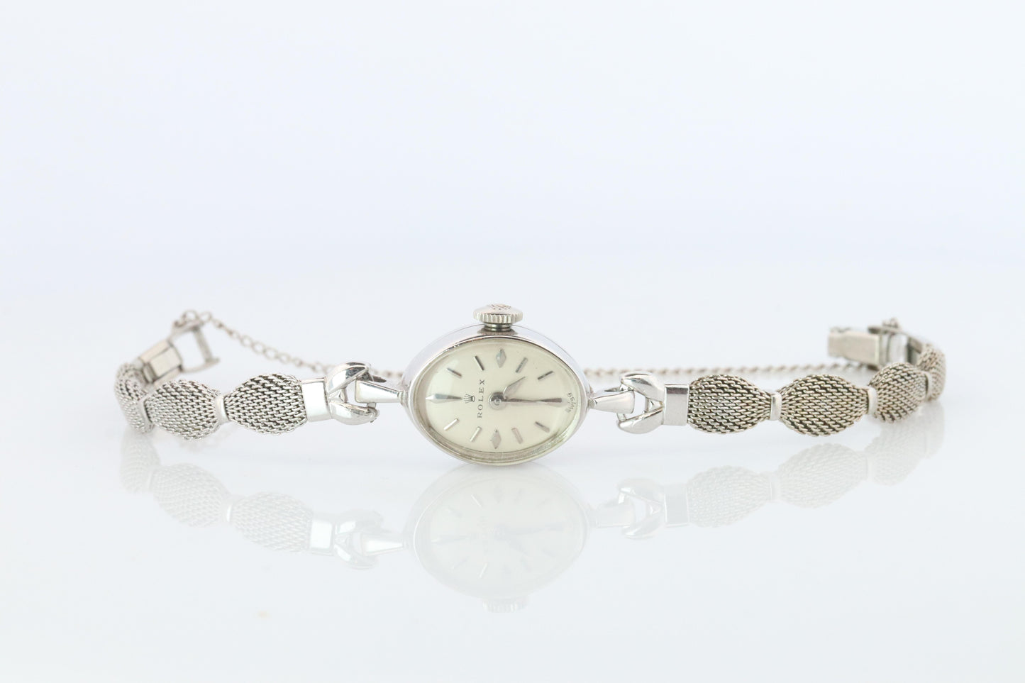 Genuine 18k Rolex Watch. 18k WG Ladies Dainty Cocktail Ladies Rolex
