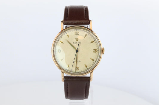 ROLEX Watch. Rolex 9k YG Coin Edge Dress 34mm 1950s Watch.