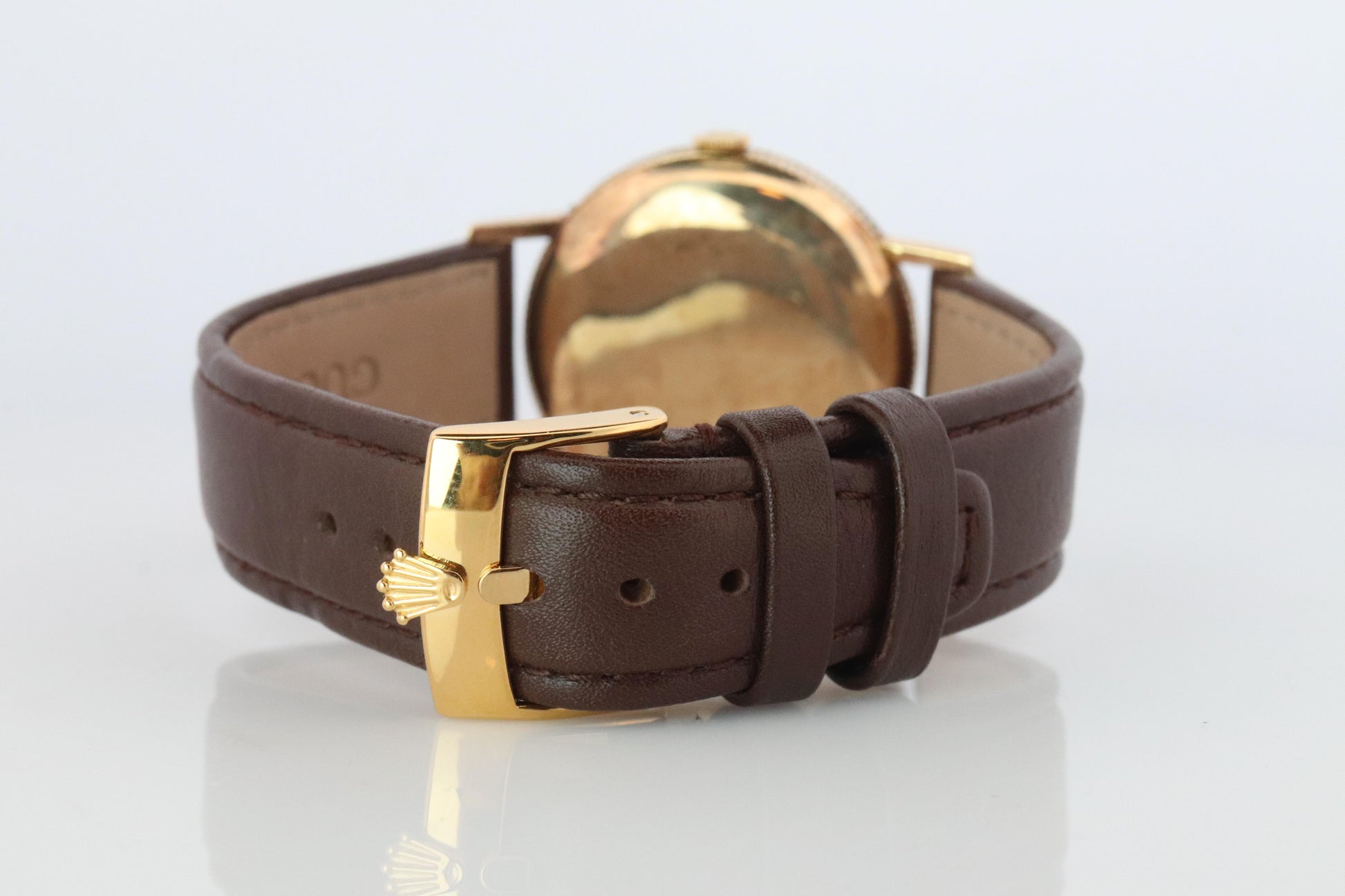 ROLEX Watch. Rolex 9k YG Coin Edge Dress 34mm 1950s Watch.