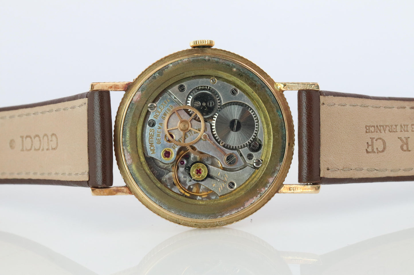 ROLEX Watch. Rolex 9k YG Coin Edge Dress 34mm 1950s Watch.