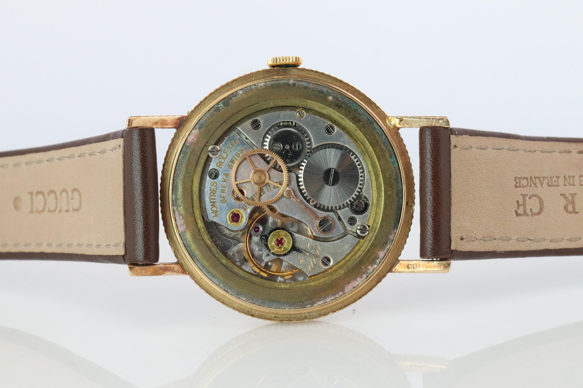 ROLEX Watch. Rolex 9k YG Coin Edge Dress 34mm 1950s Watch.