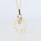 Mikimoto Pendant. Vintage 14k Yellow Gold Mikimoto Pearl Diamond Necklace wreath