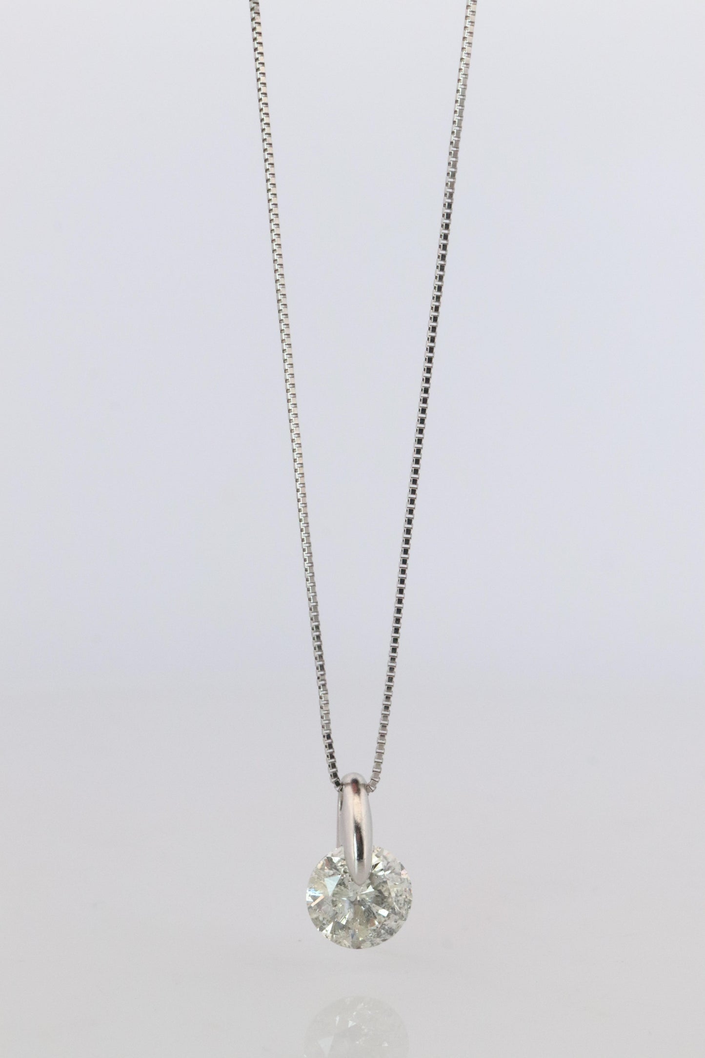 Large Diamond solitaire pendant. Platinum Pt900 Natural Diamond 2CT Necklace