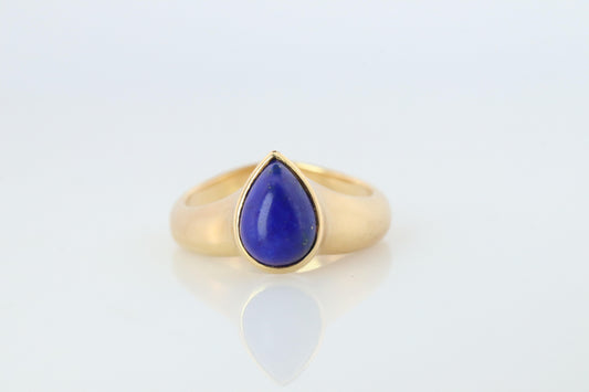 Vintage Van Cleef Arpels Ring. Genuine VCA Lapis Lazuli 18k YG Ring.