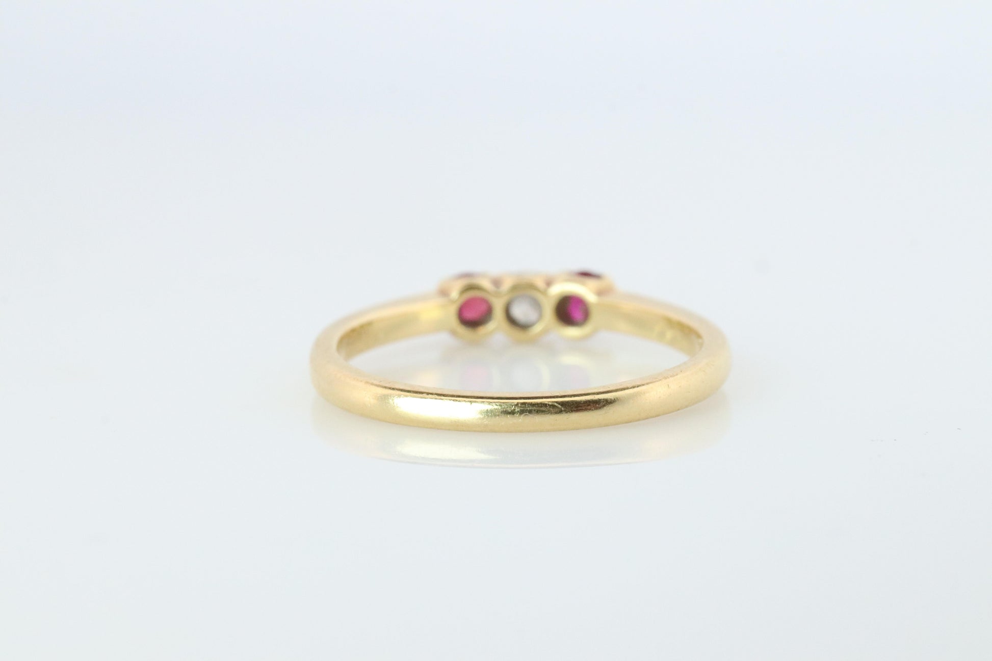 18k Tiffany and Co. Diamond Ruby Ring. 18k Gold Tiffany Ruby Trinity band