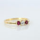 18k Tiffany and Co. Diamond Ruby Ring. 18k Gold Tiffany Ruby Trinity band