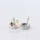 Star Sapphire Stud Earrings. Platinum PT900 Star Saphire Halo Diamond earrings.
