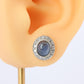 Star Sapphire Stud Earrings. Platinum PT900 Star Saphire Halo Diamond earrings.