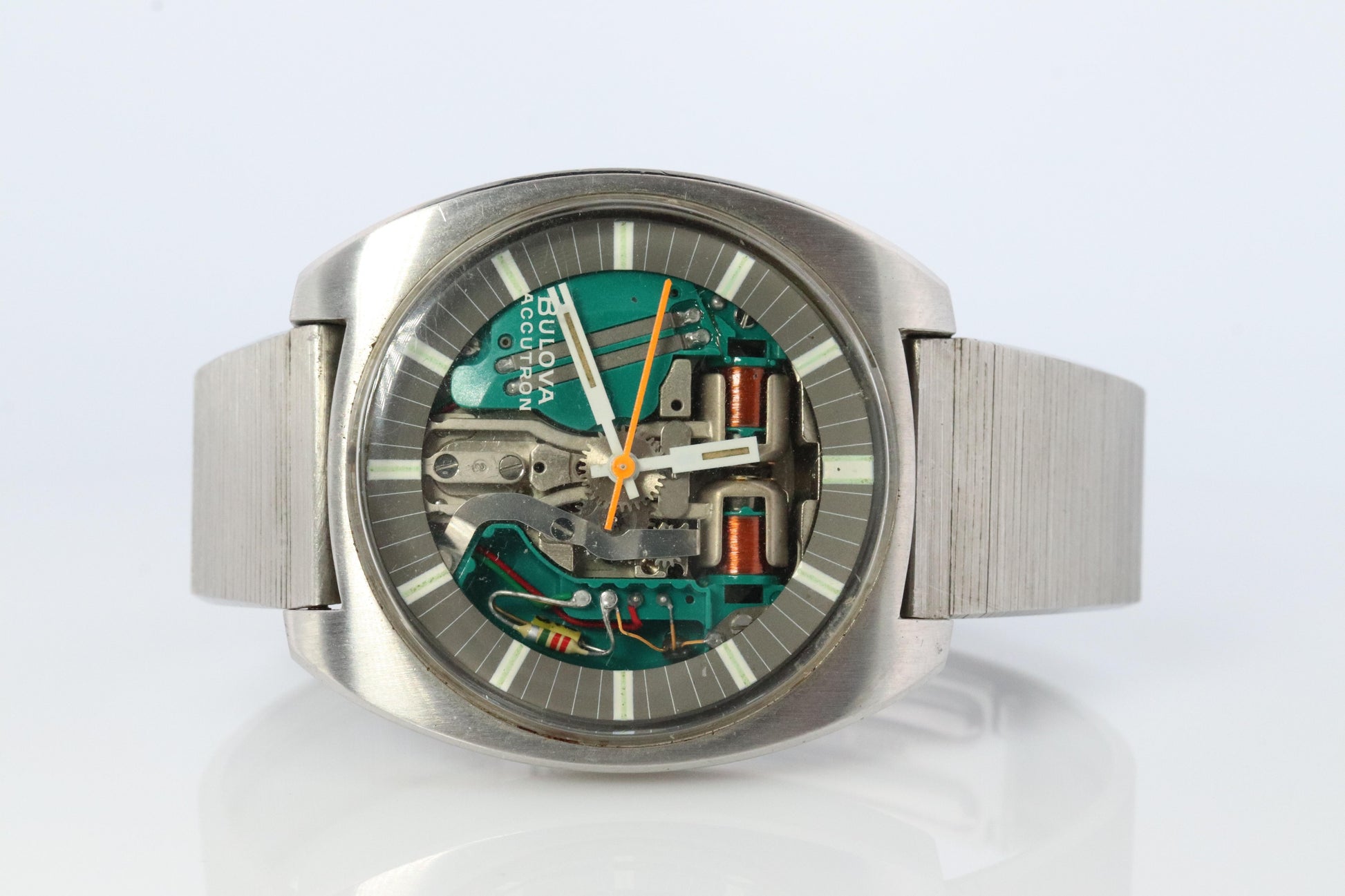 Vintage BULOVA Accutron watch. Spaceview Bulova Accutron Electric Transparent.