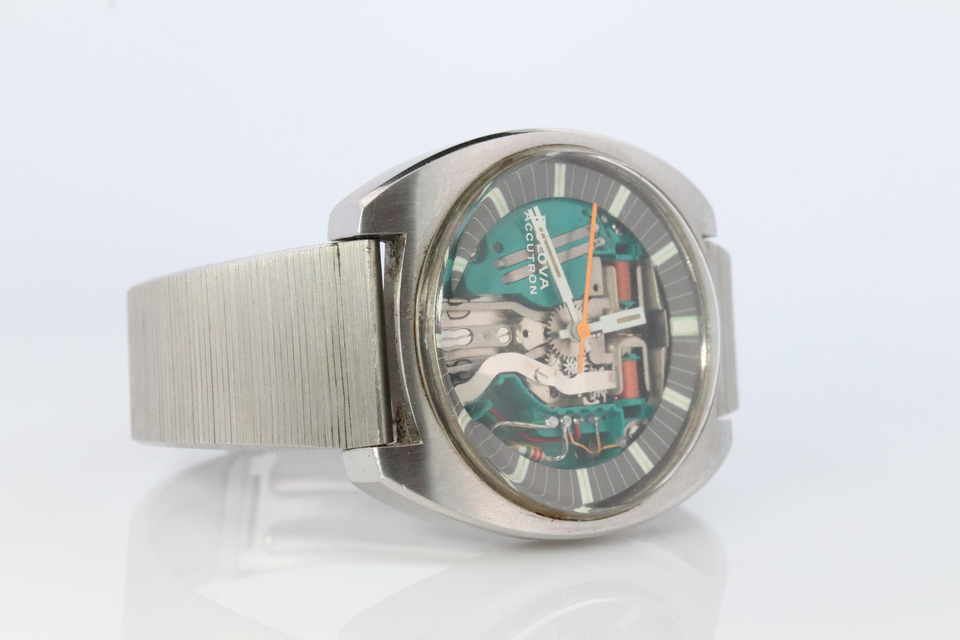 Vintage BULOVA Accutron watch. Spaceview Bulova Accutron Electric Transparent.