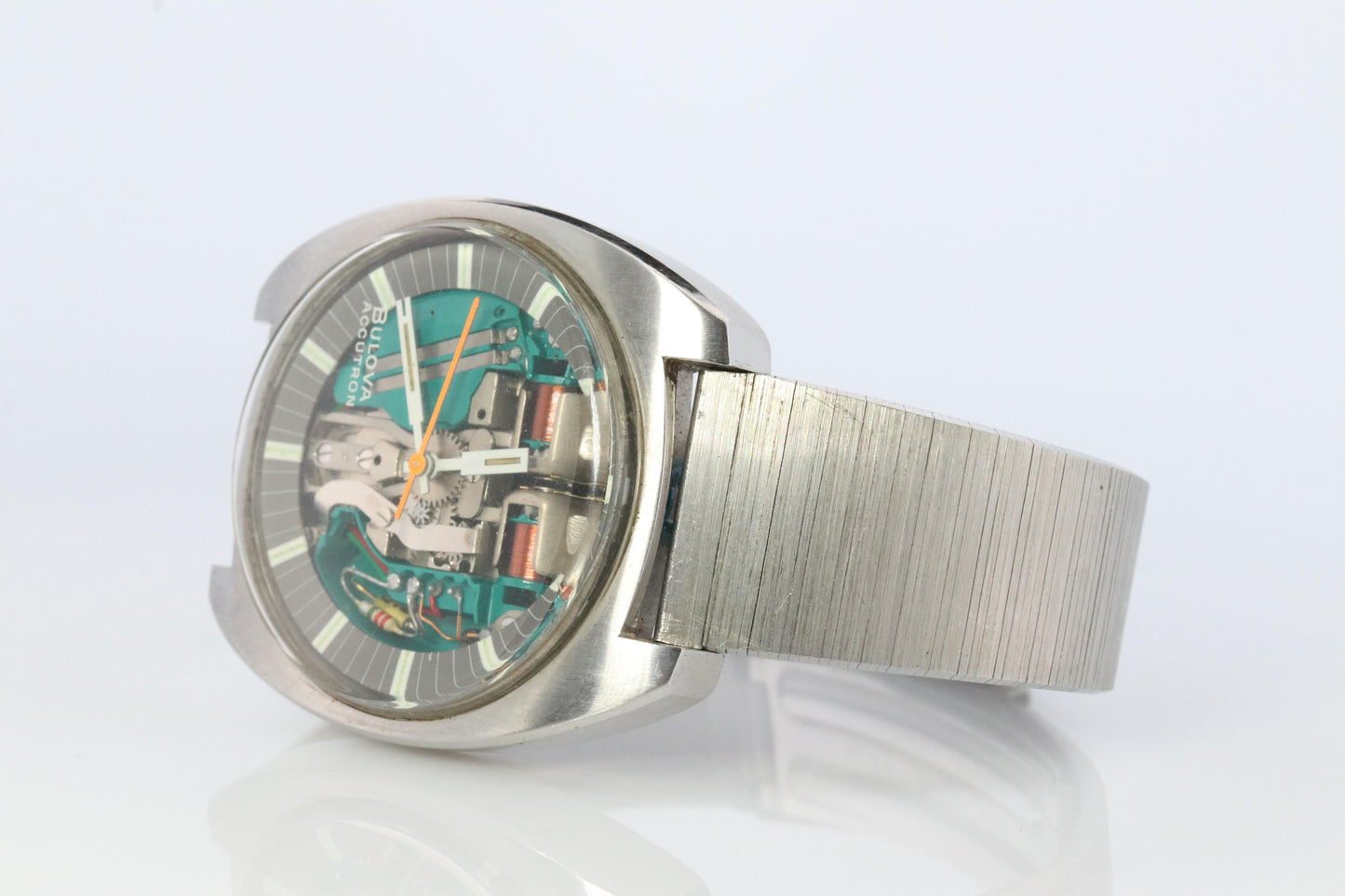 Vintage BULOVA Accutron watch. Spaceview Bulova Accutron Electric Transparent.