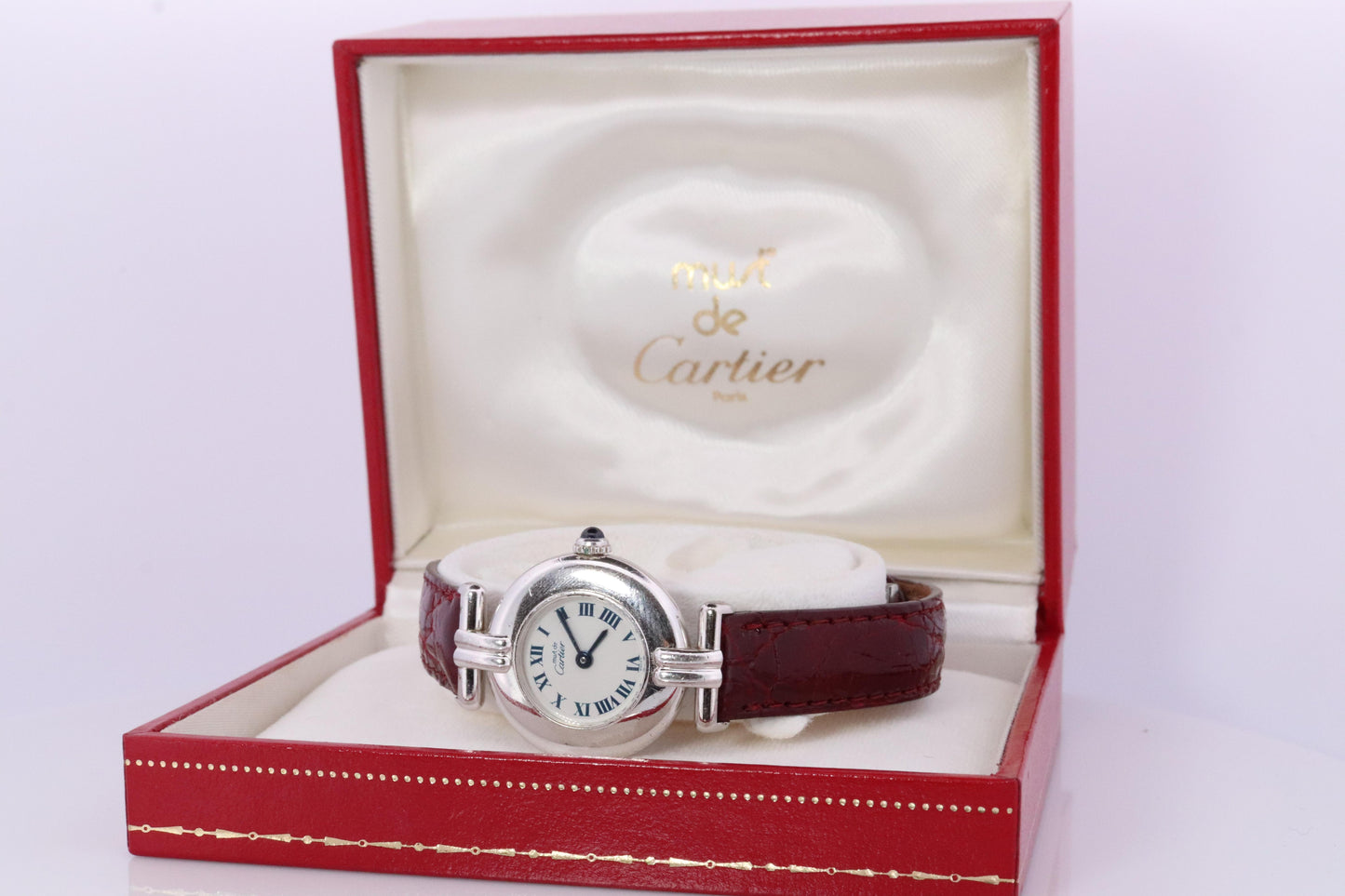 Genuine Cartier Watch. Must de Cartier Colisee Round Argent White Silver 1903