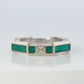 Vintage GUCCI Ring. 18k White Gold Links to Love Diamond Enamel Band.