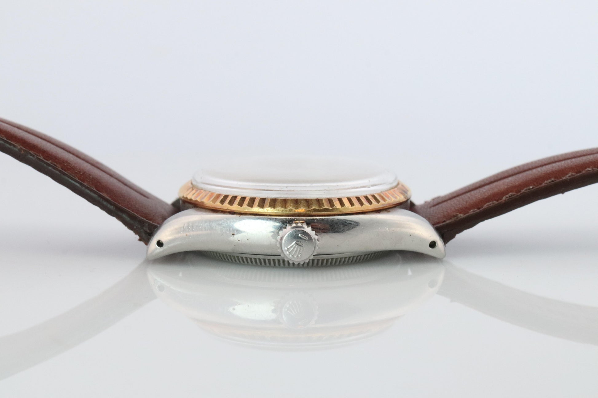 ROLEX Watch. Rolex ref. 6294 Oysterdate Precision Rare SS/YG Fluted Bezel Mens.
