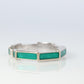 Vintage GUCCI Ring. 18k White Gold Links to Love Diamond Enamel Band.