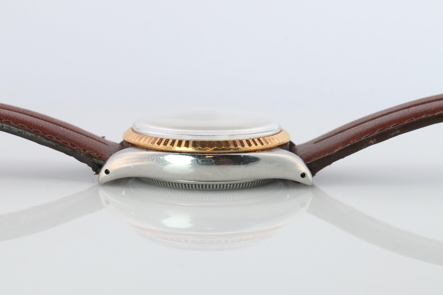 ROLEX Watch. Rolex ref. 6294 Oysterdate Precision Rare SS/YG Fluted Bezel Mens.
