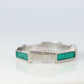 Vintage GUCCI Ring. 18k White Gold Links to Love Diamond Enamel Band.