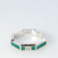 Vintage GUCCI Ring. 18k White Gold Links to Love Diamond Enamel Band.