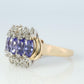 Le Vian Tanzanite and Diamond Ring 14k yellow gold Tanzanite Levian Cluster band