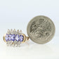 Le Vian Tanzanite and Diamond Ring 14k yellow gold Tanzanite Levian Cluster band