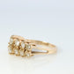 14k Diamond Cluster ring Graduated 1ctw diamonds in 2 rows prong set band